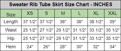 size chart