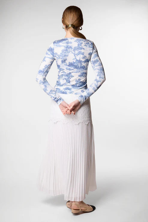 The Toile Tee- Blue Toile