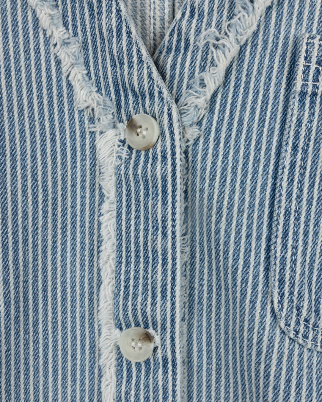 Patch Stripe Vest- Denim