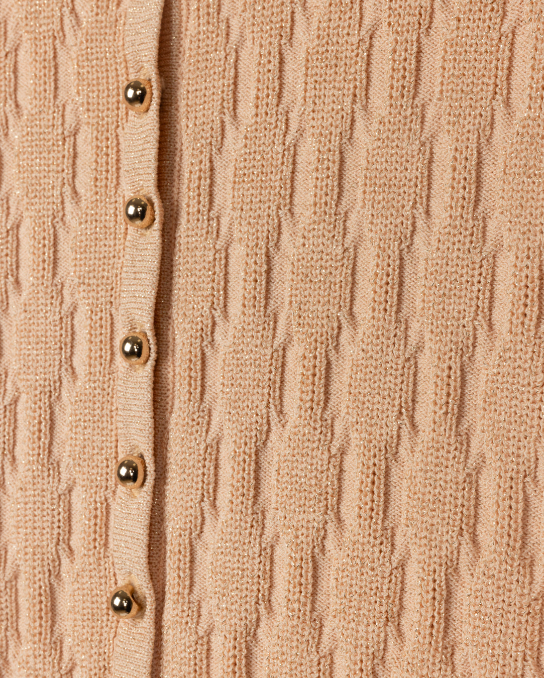 Metallic Squiggle Cardigan- Peach