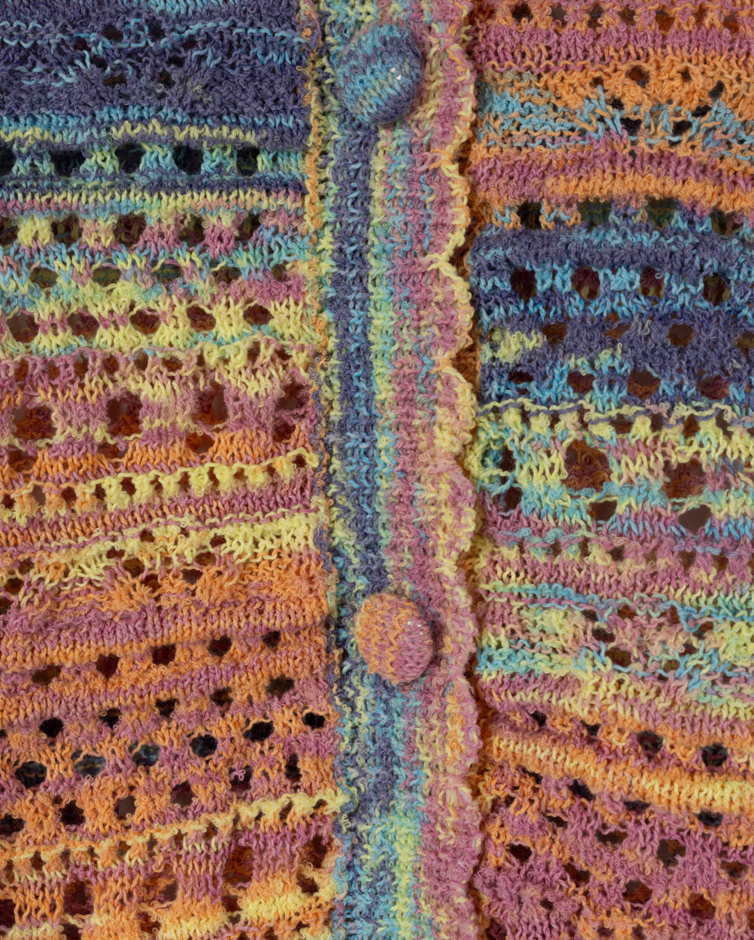 Pointelle Knit Colorful Cardigan- Multi