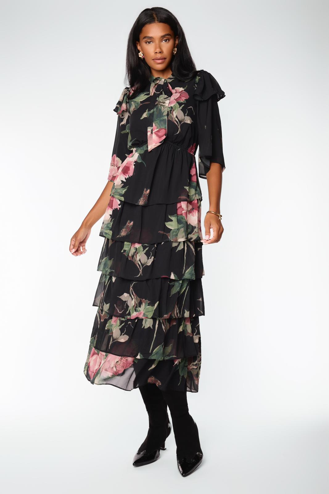 Nina Dress - Black Floral