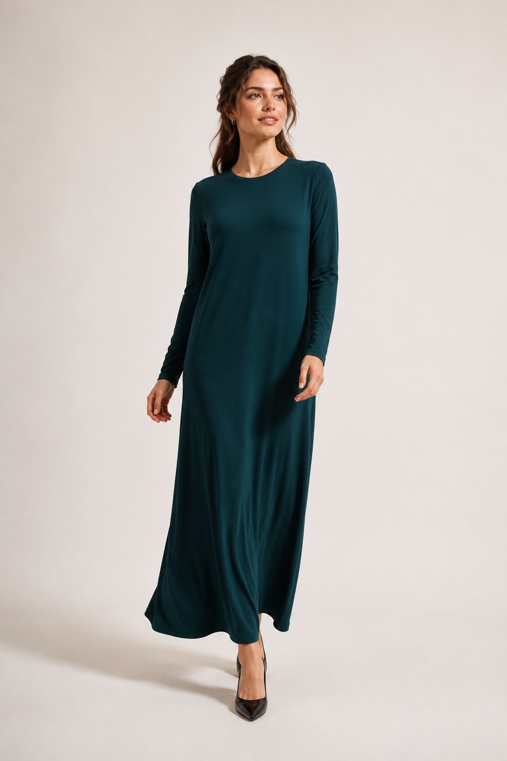 Aura - Noir Cozy Knit Dress MAXI - Green