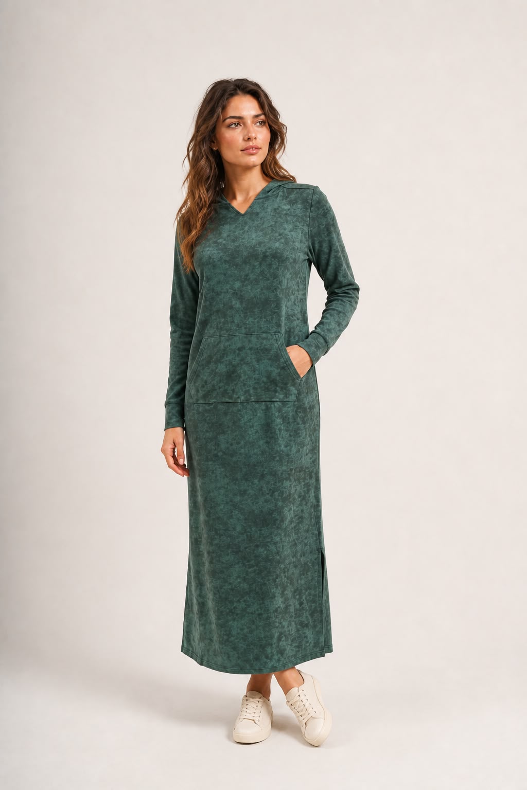 Haven - Pullover Hoodie Dress MAXI - Green