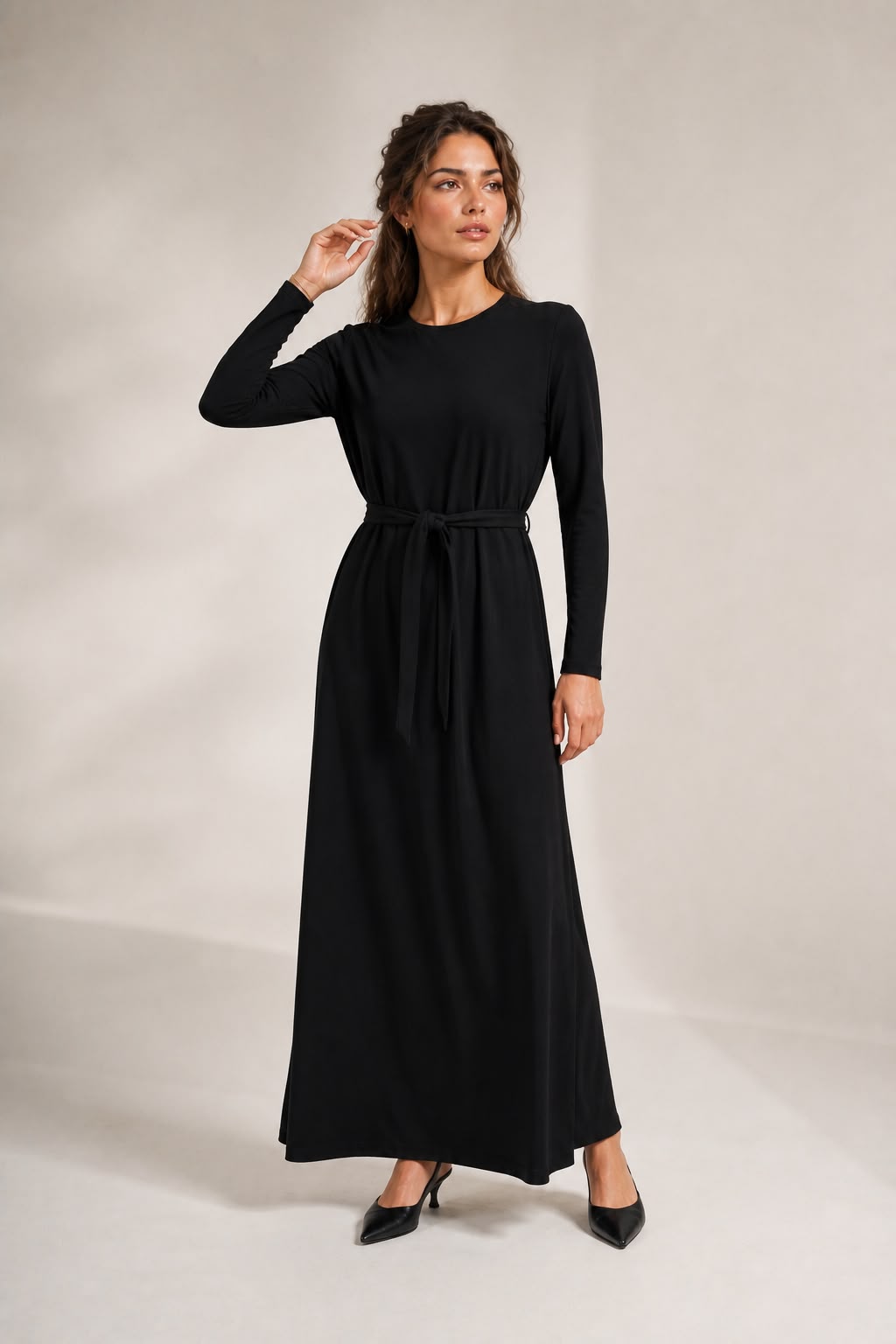 Empress - Noir Cozy Knit Dress MAXI - Black