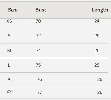 size chart