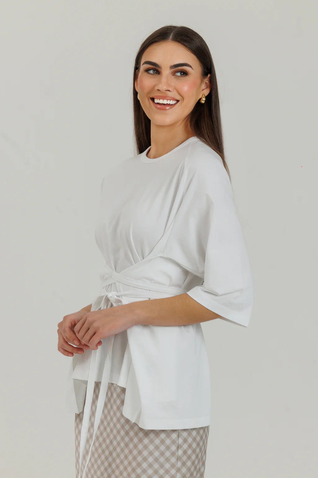Wrap Tie Tee- White
