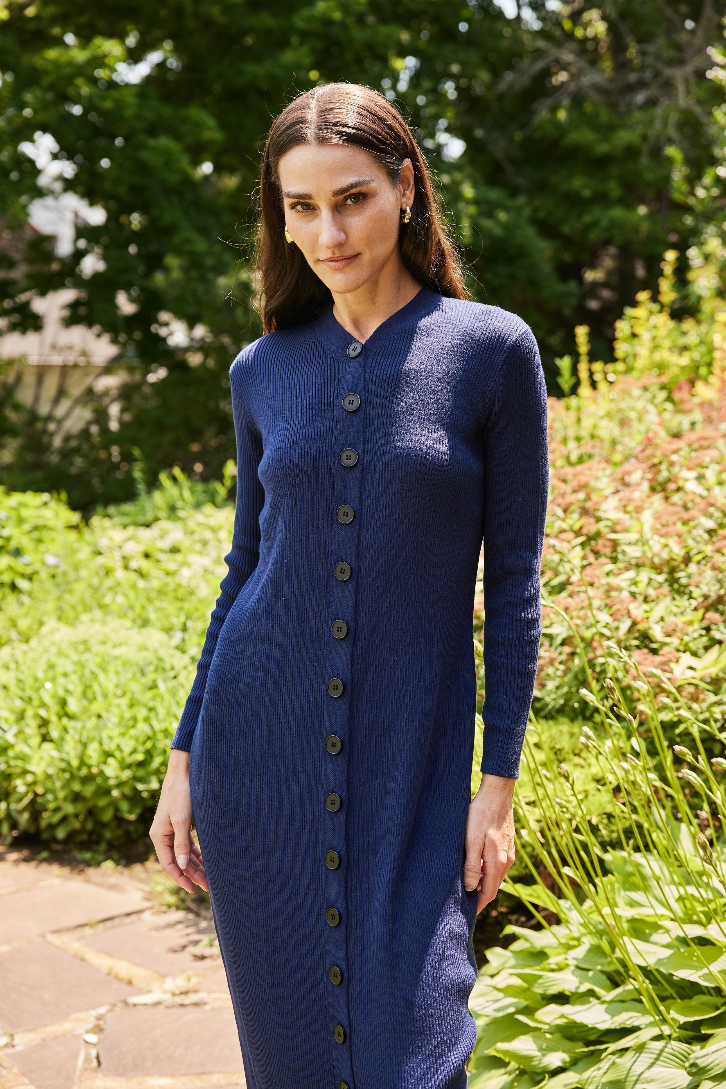 Alexis - Button Down Dress - Navy