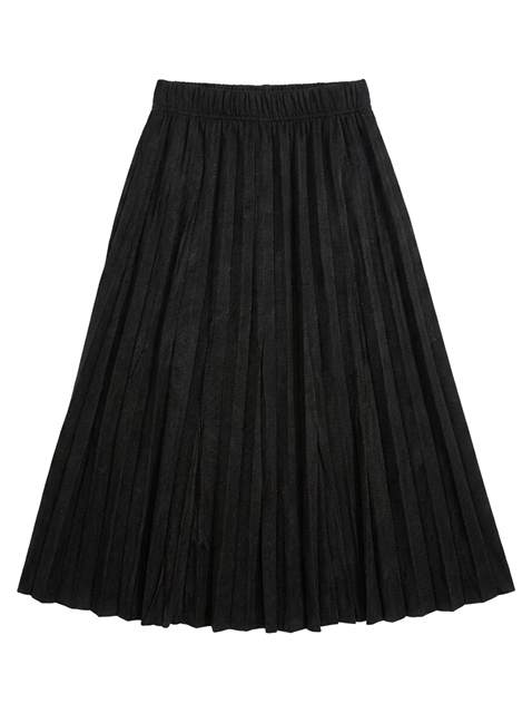 Aspect Teen Crinkle Pleating Midi Skirt - Black