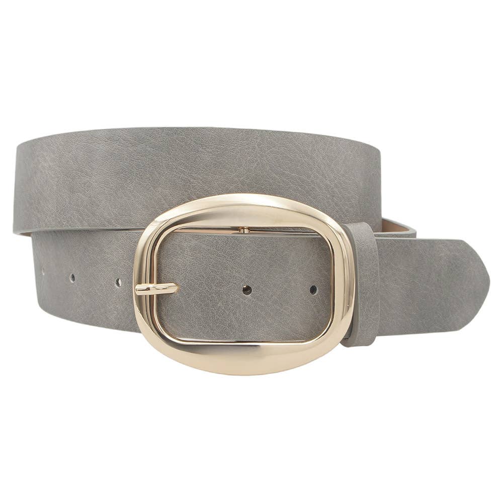 Wide Oval-Buckle Waist Belt  IW-38094WSH