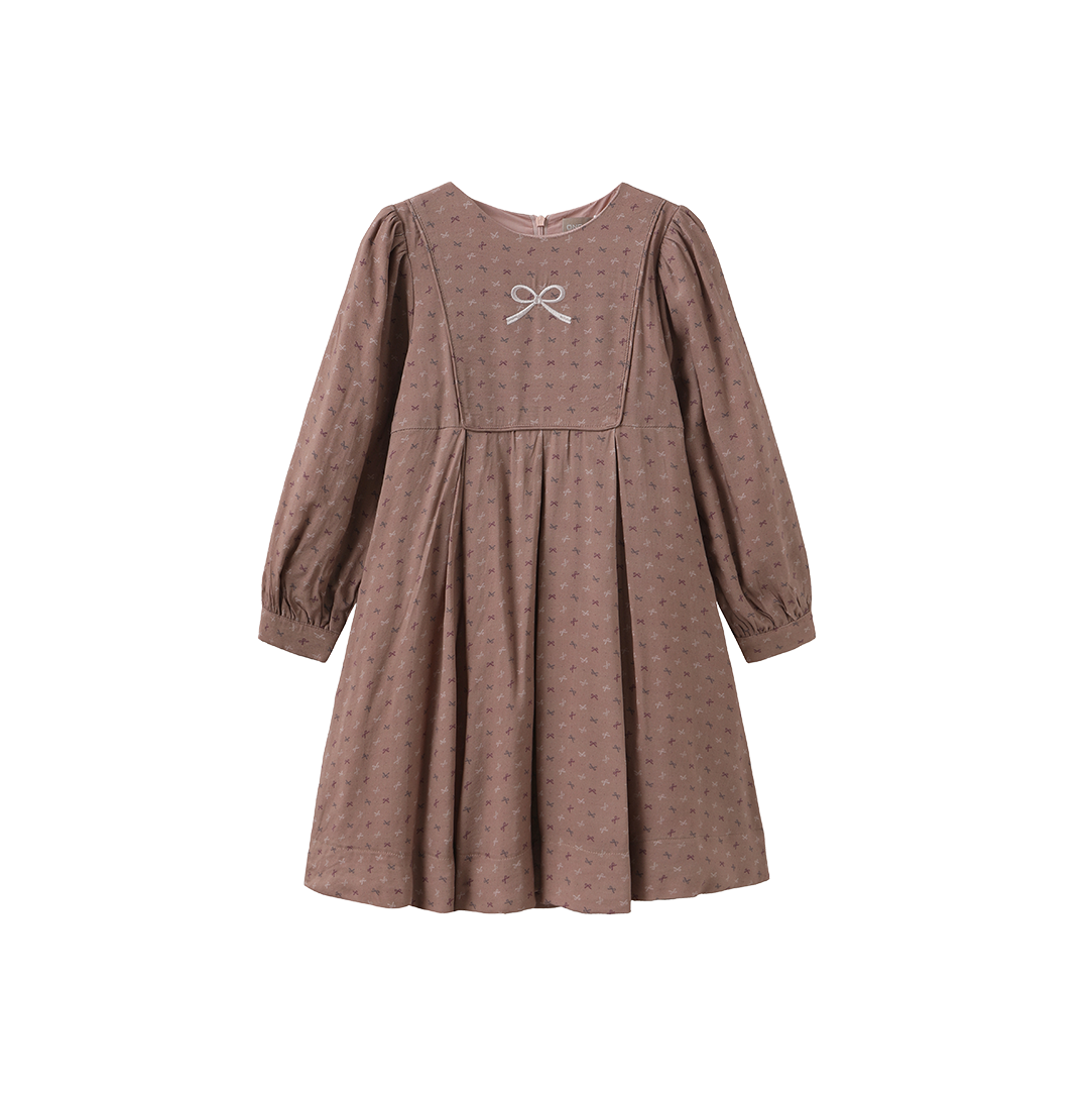 Bows Printed Dress - Pink