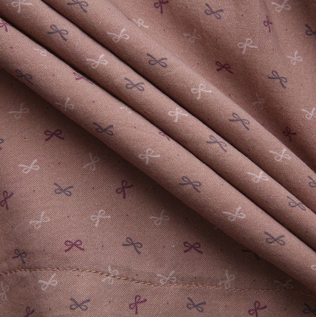 Bows Printed Dress - Pink