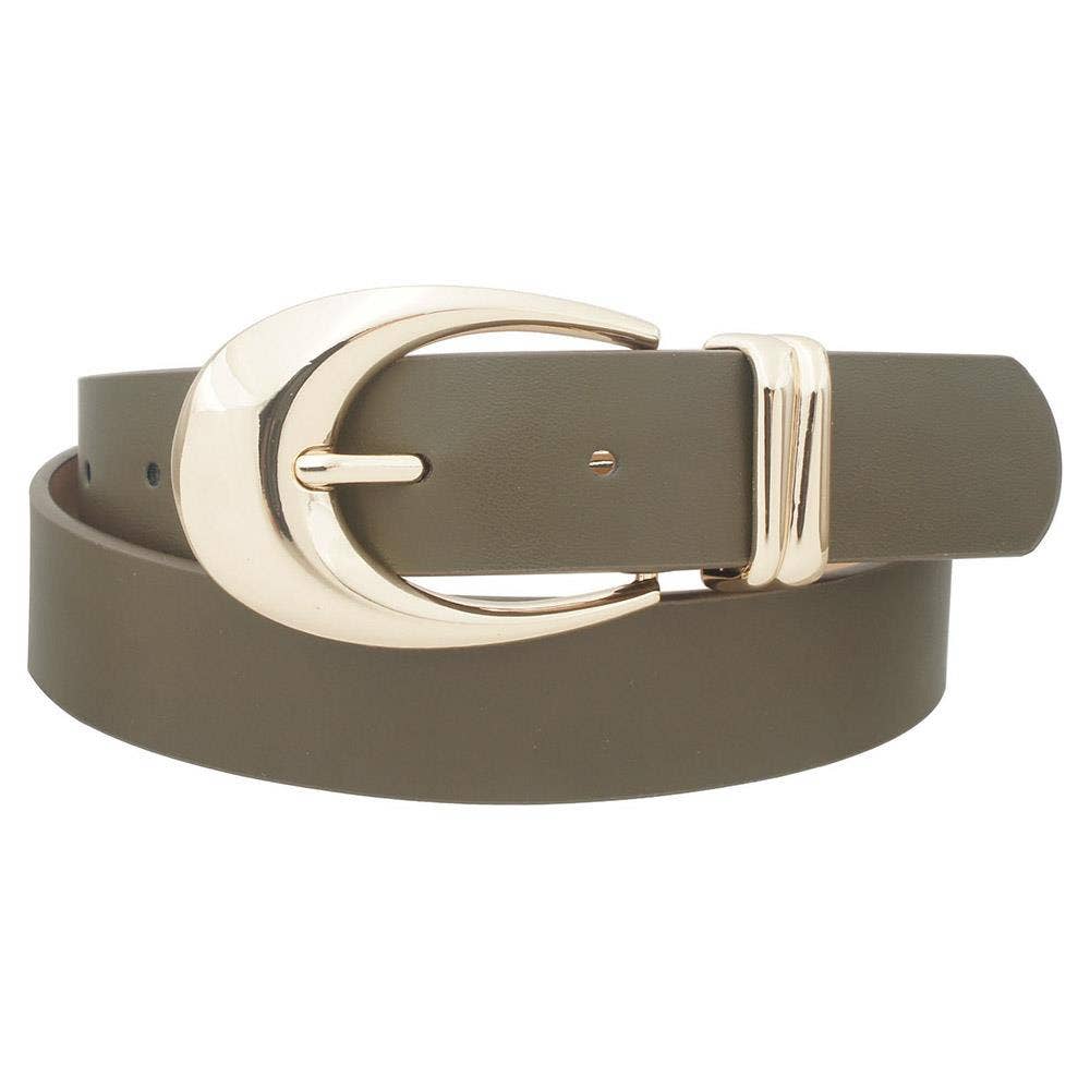 Women's Classic Gold Oval Buckle Belt IW-30034