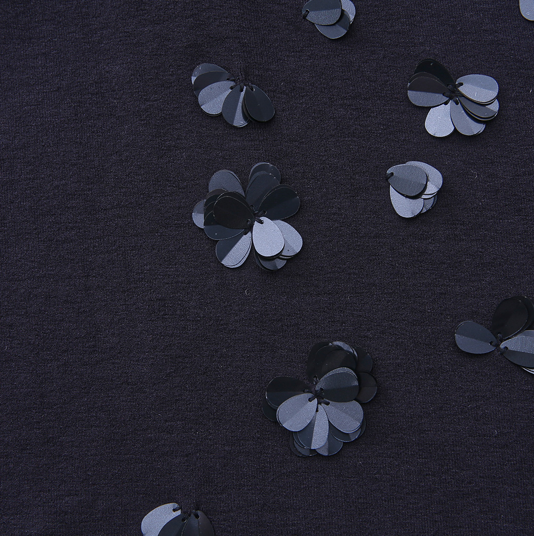 Candice Beaded Turtleneck - Navy