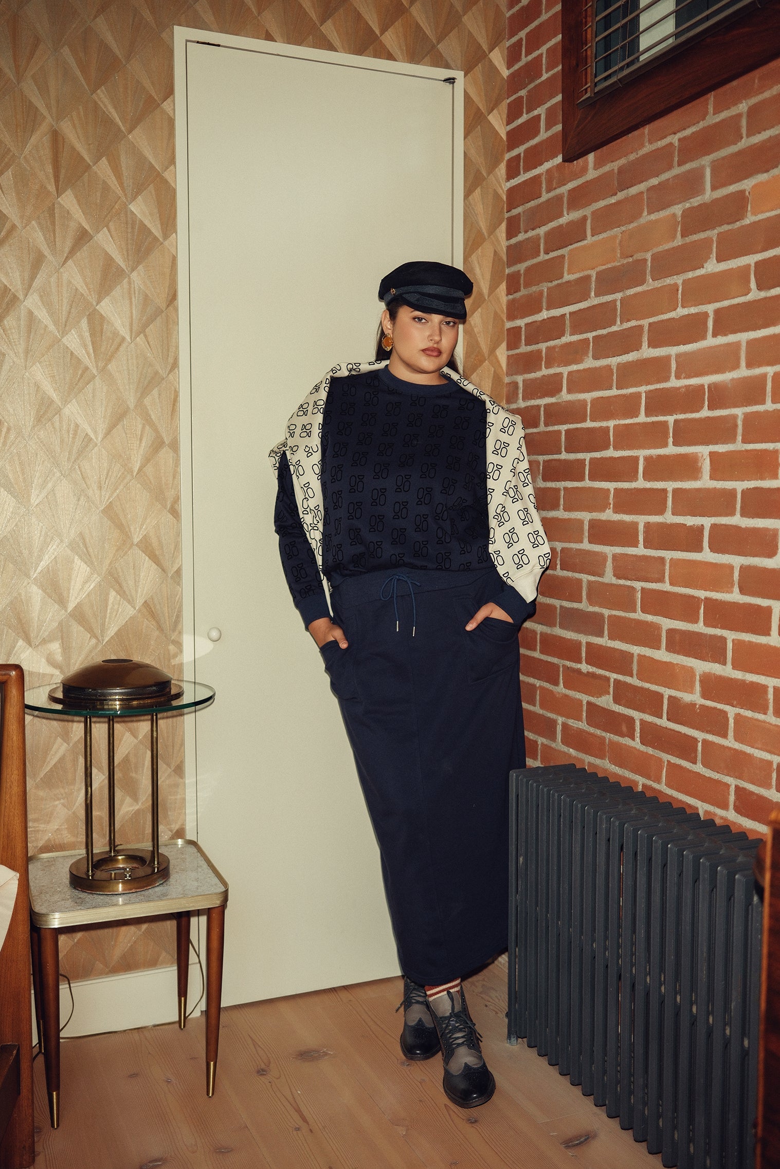 Cargo Sweat Skirt - Burgundy
