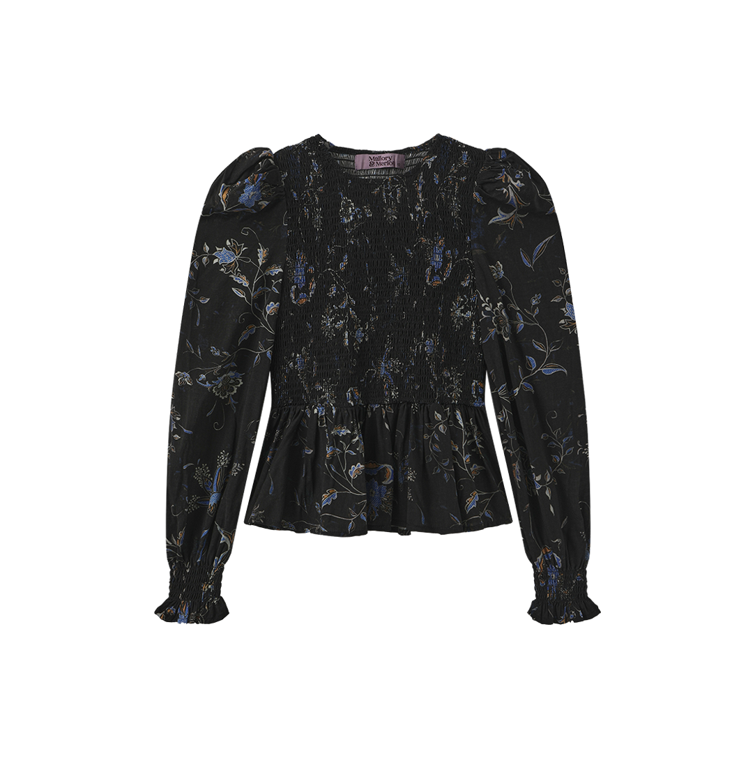 Cary Smocked Blouse - Black