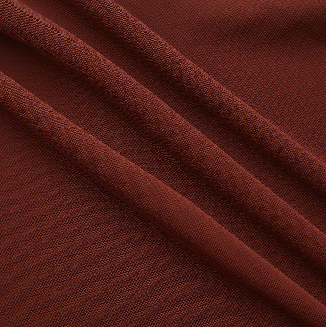 Collar Detail Scuba Dress - Rust
