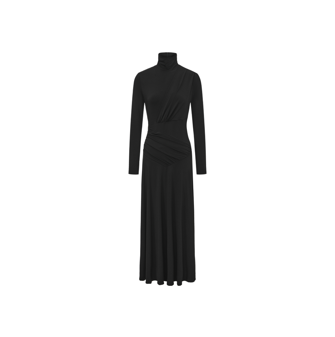 Criss Cross Waisted Maxi Dress - Black