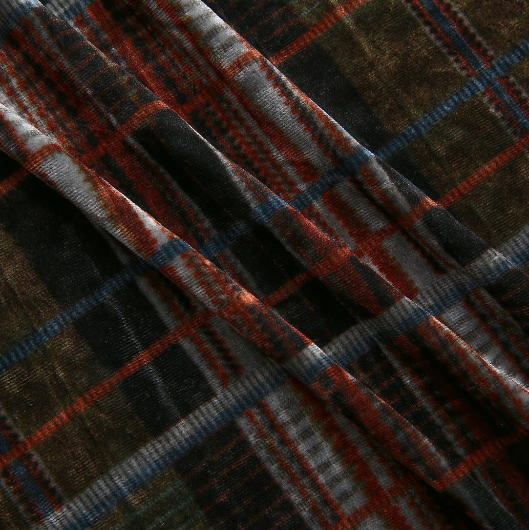 Eton Velvet Accordian Pleated Skirt - Plaid