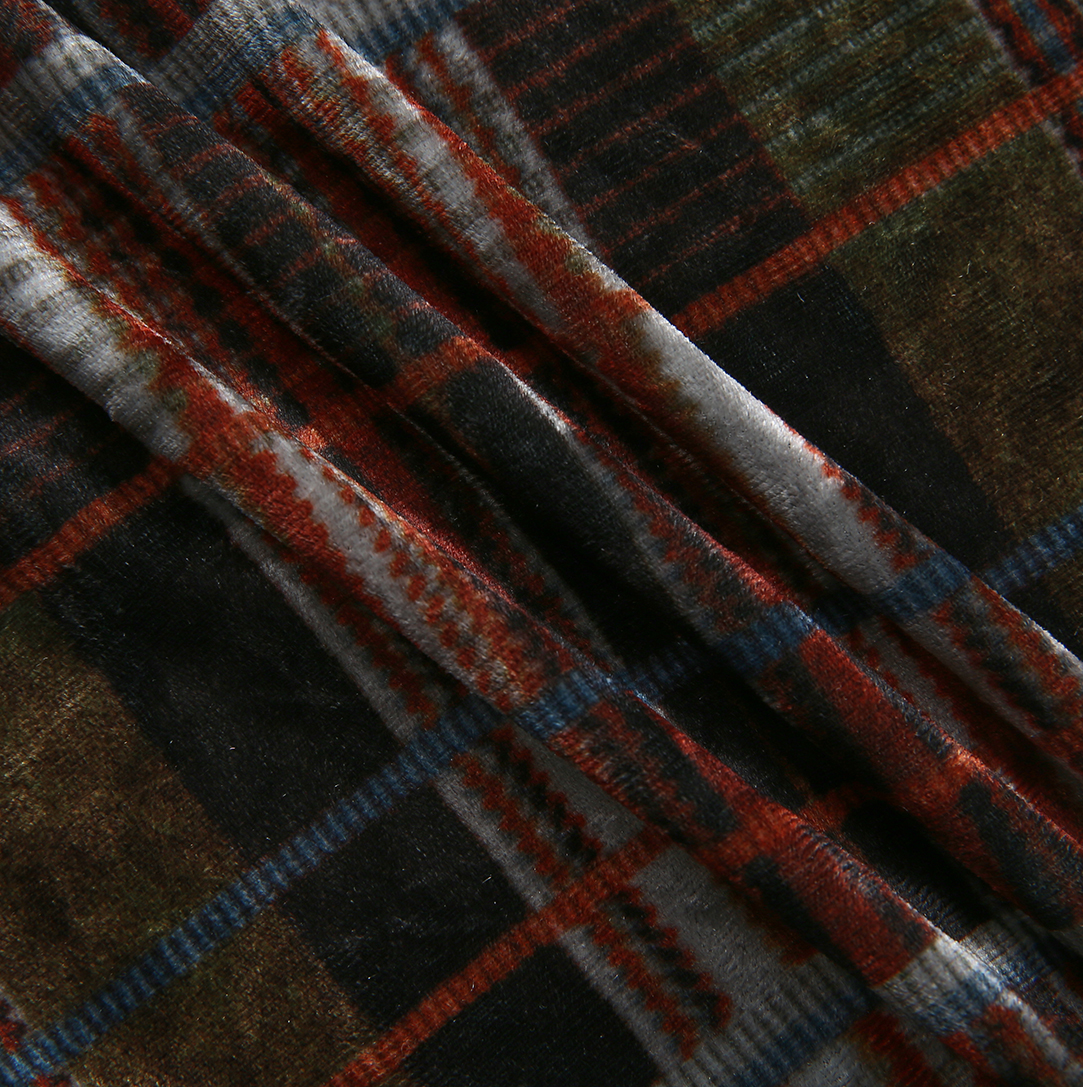 Eton Velvet Basic Turtleneck - Plaid