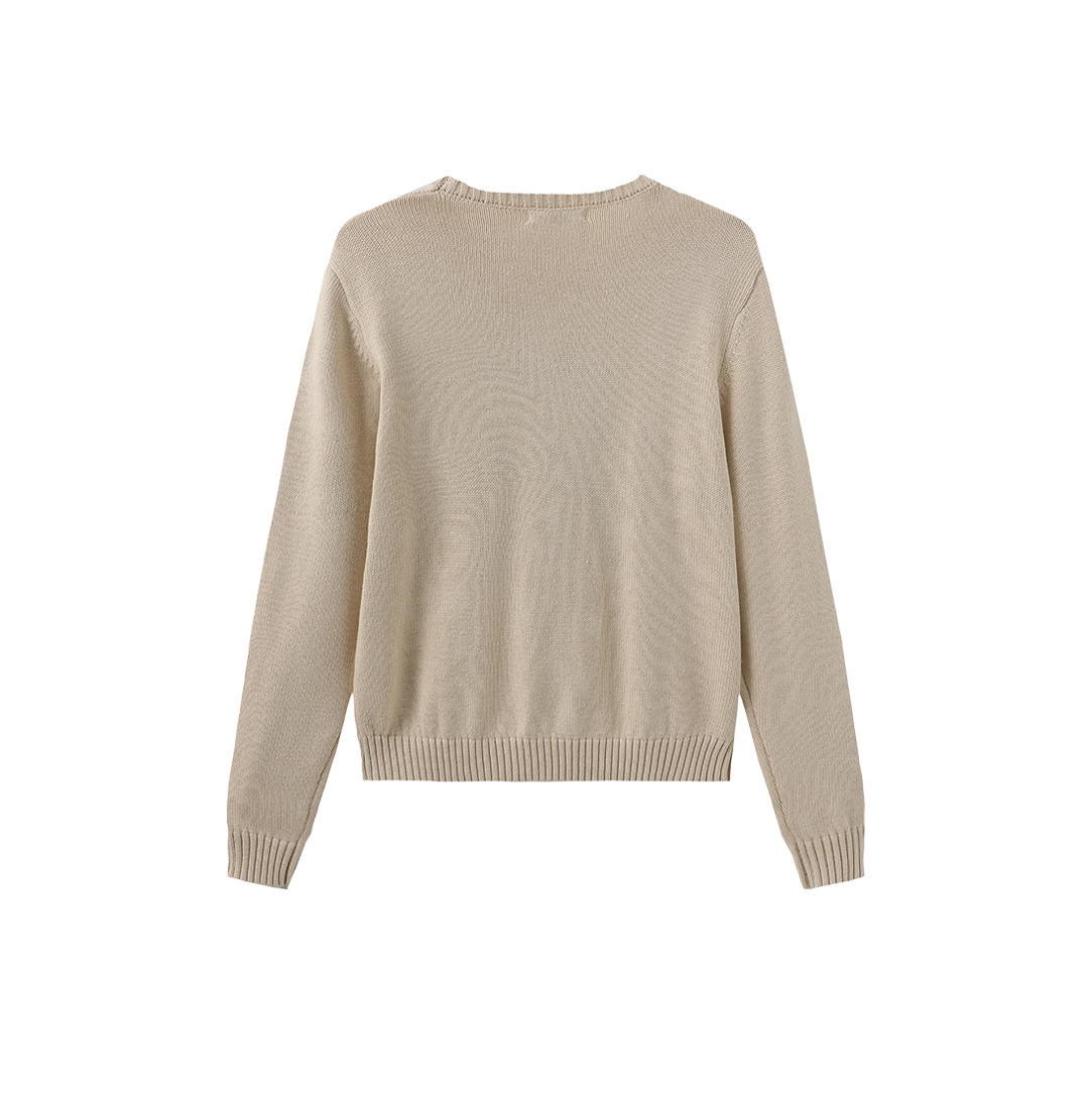 Knit Printed Sweater - Camel
