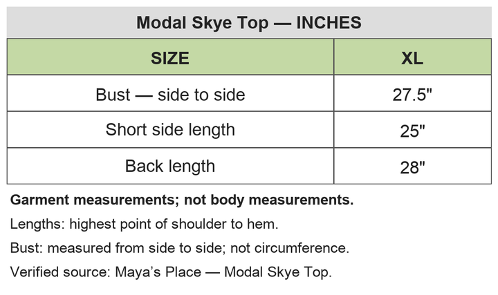 size chart