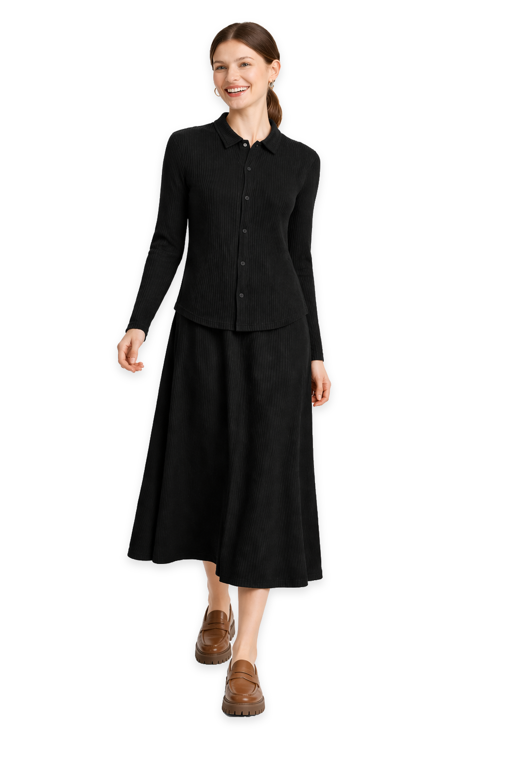 Noni Daily Teen Rib Modal Shirt - Black