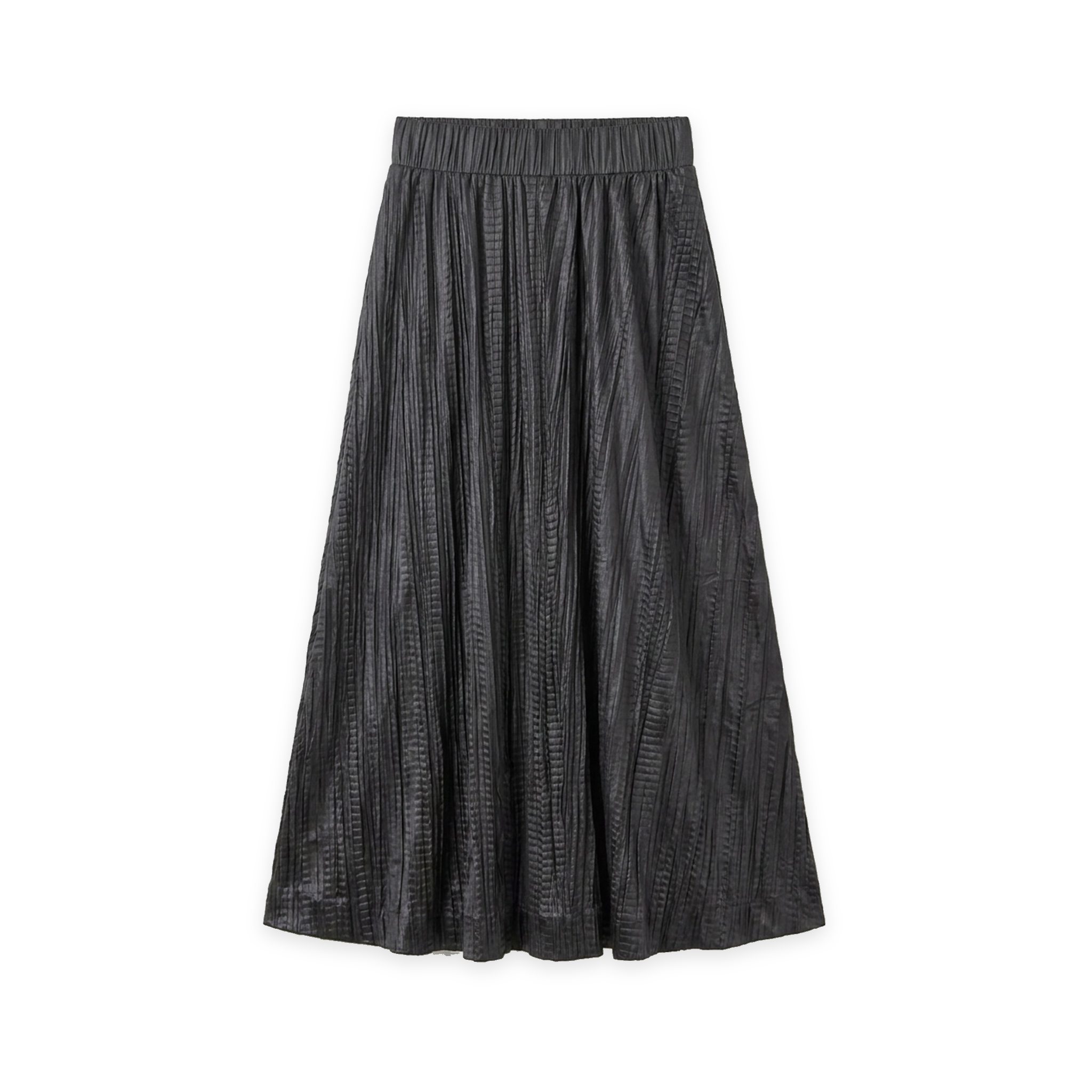 Noni Daily Teens Midi Pleated Leather Skirt - Black