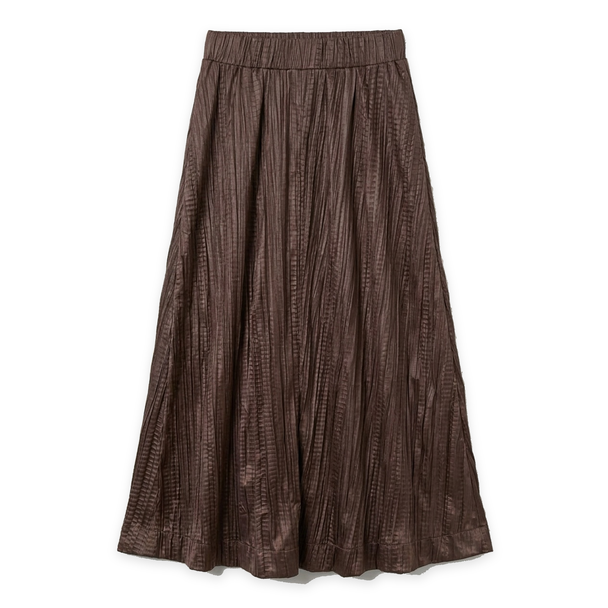 Noni Daily Teens Midi Pleated Leather Skirt - Brown