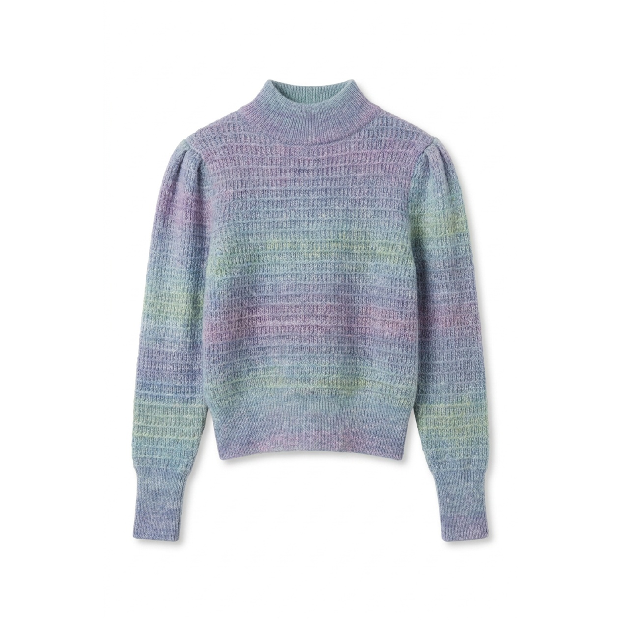 Noni Teen Multi Color Mock Neck Knit Sweater - Blue