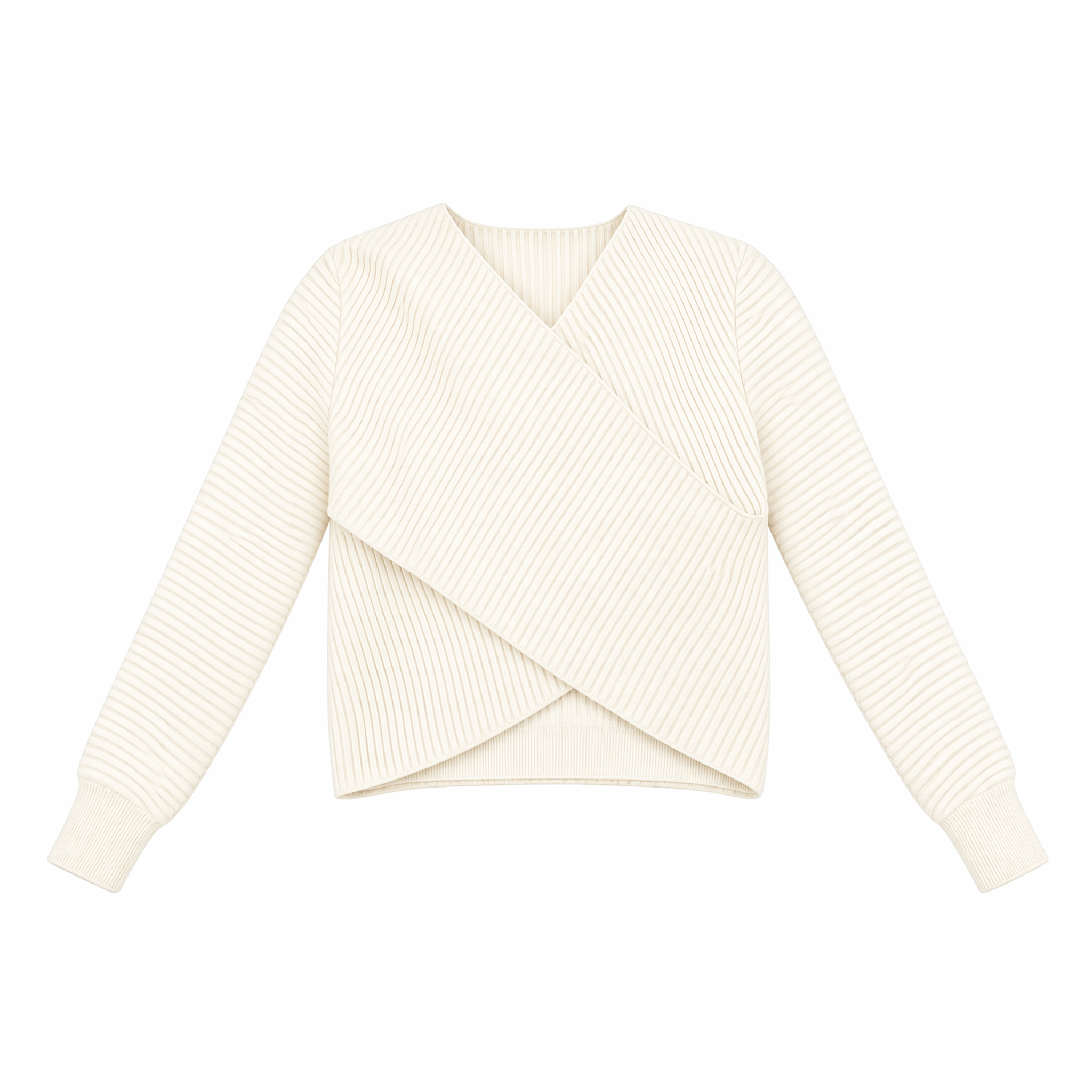 Noni Teens Criss Cross Knit Sweater - Off White