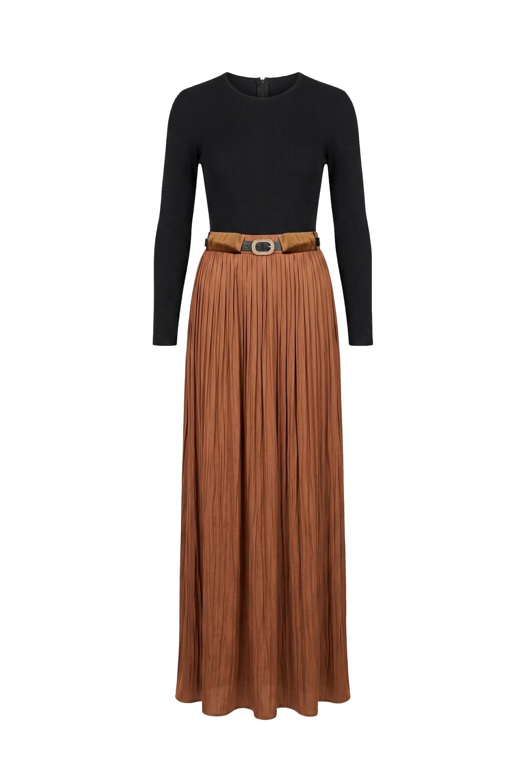 Pleated Satin Dress - Multi