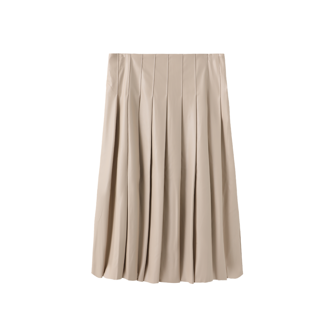 Preppy Pleated Skirt - Oatmeal