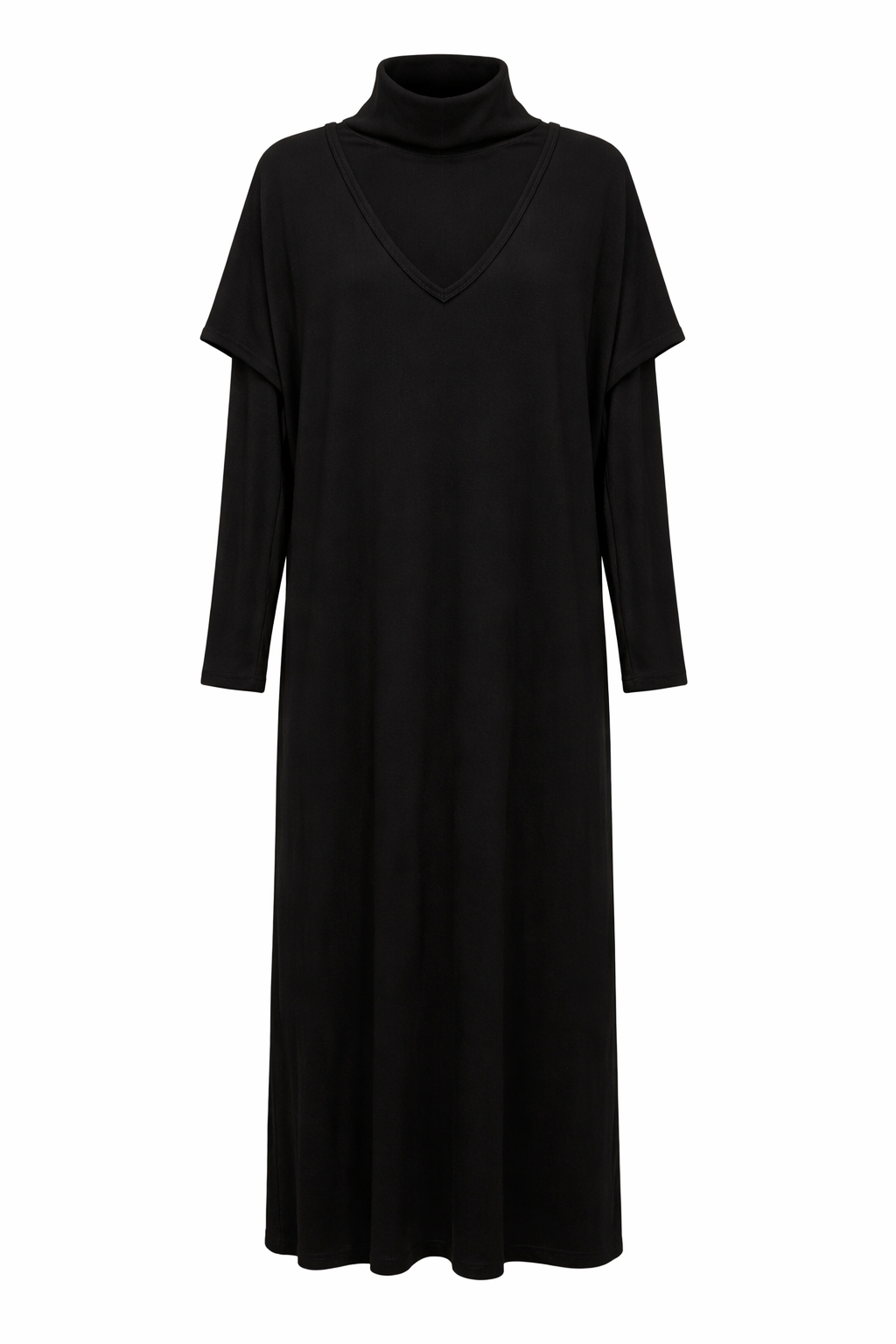 Ribbed Ease Dress Set - Black
