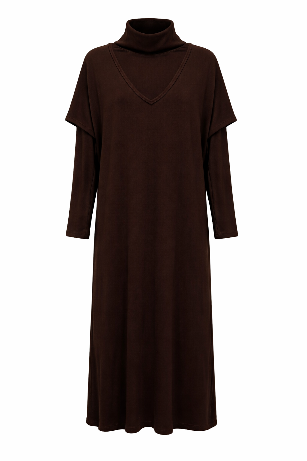 Ribbed Ease Dress Set - Brown