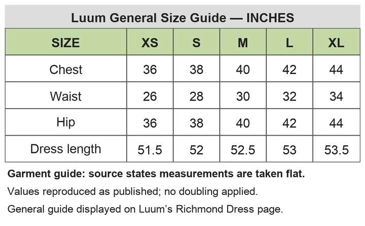 size chart