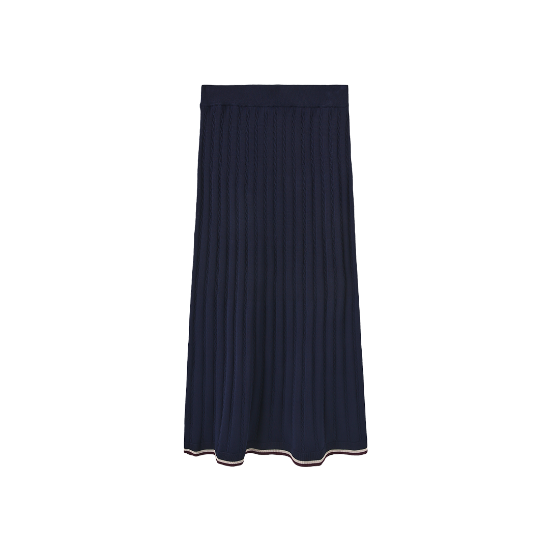 Rye Cable Knit Maxi Skirt - Navy