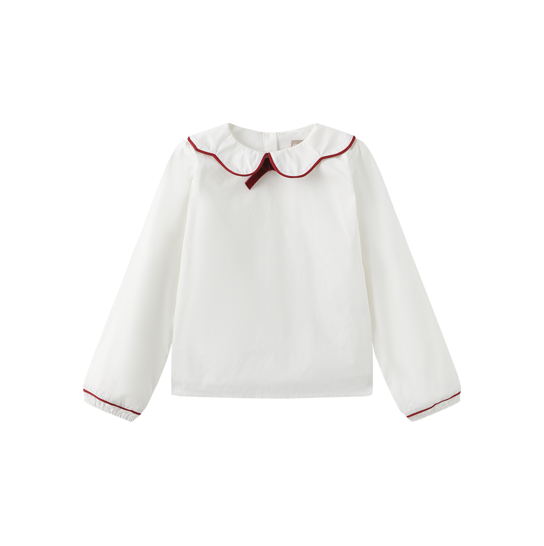 Seamed Trim Blouse - White/Black