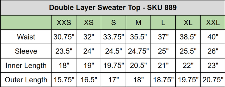 size chart