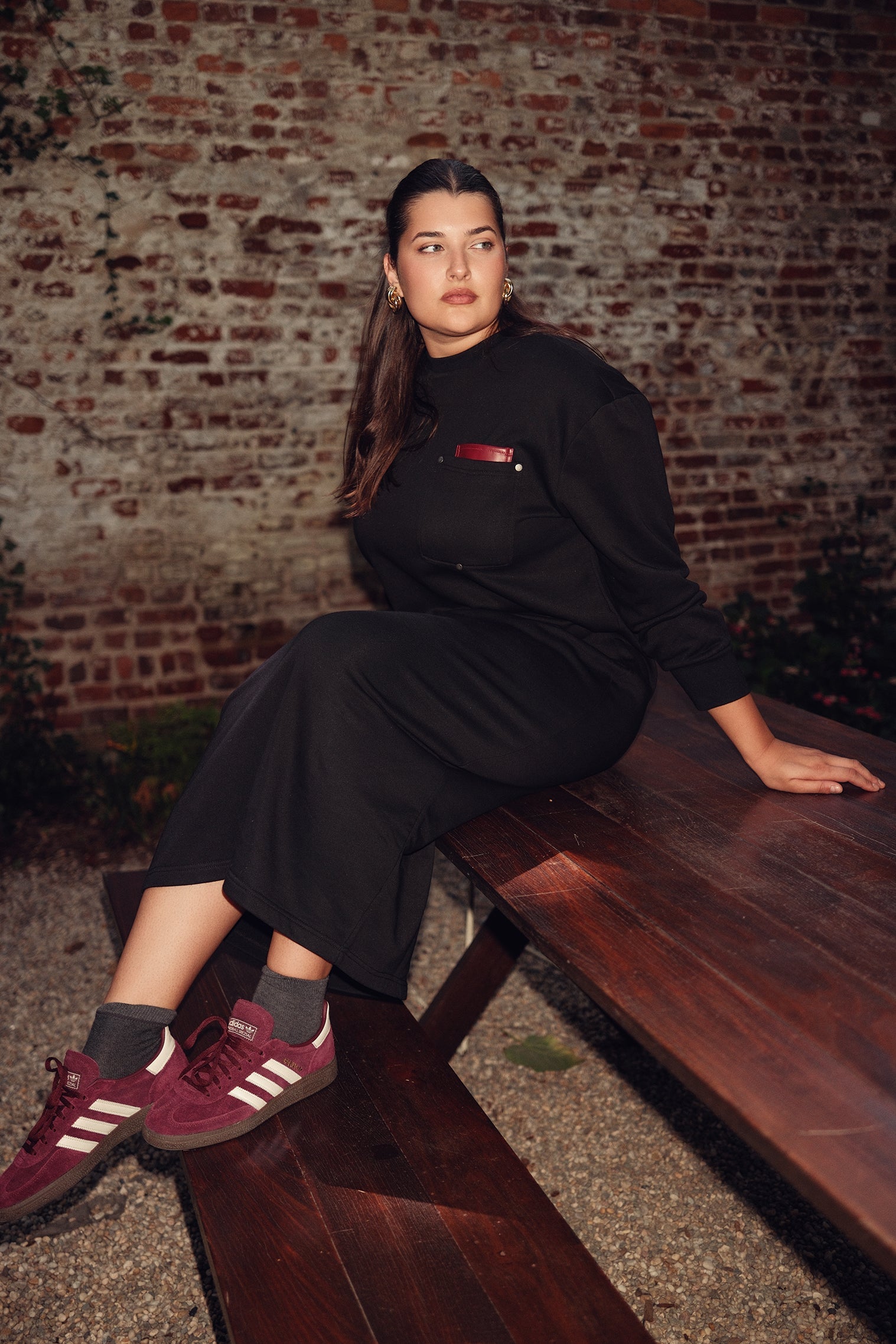 Sweatshirt Pocket Dress - Gray