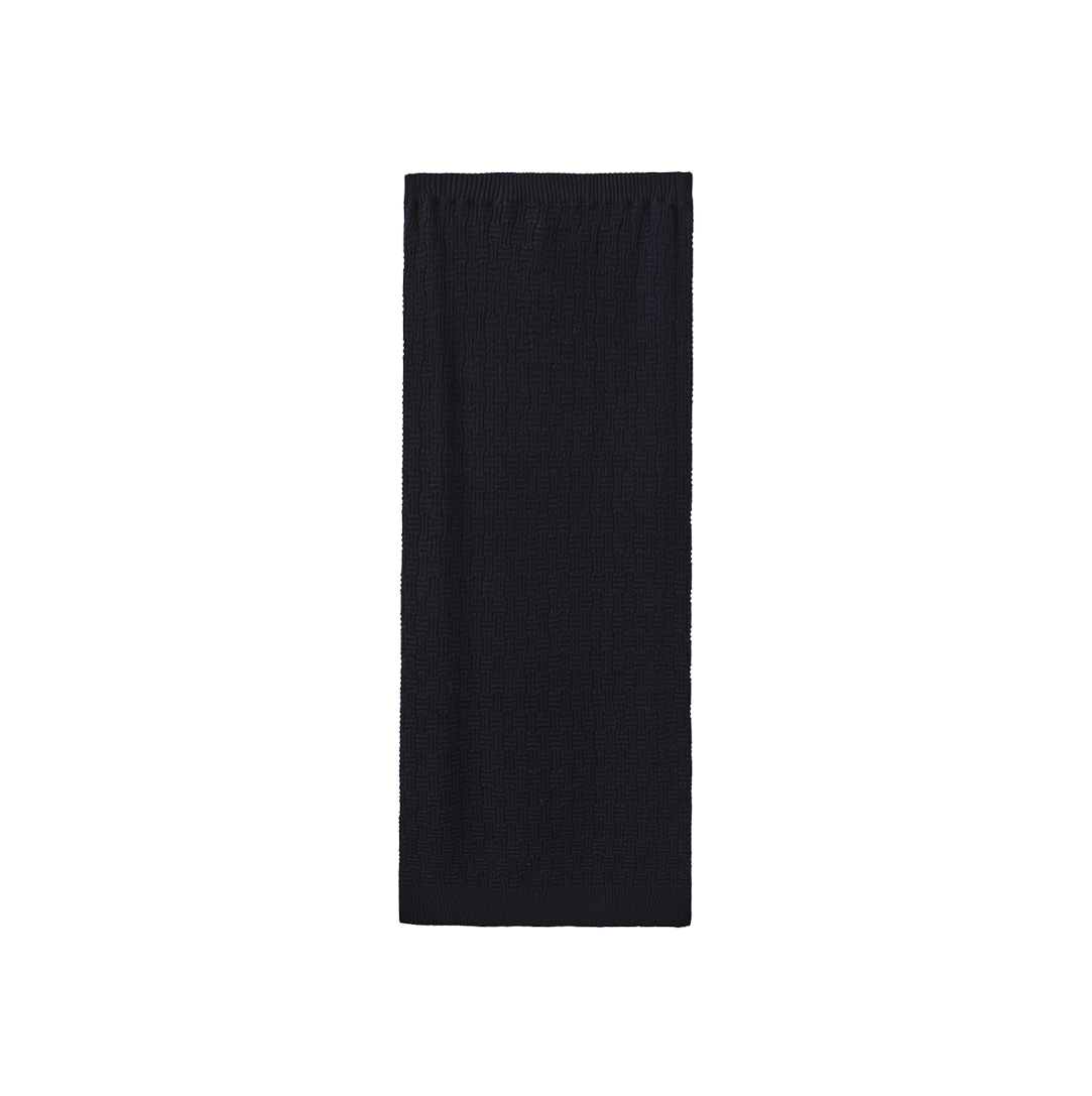 Tulip Design Knit Skirt - Navy