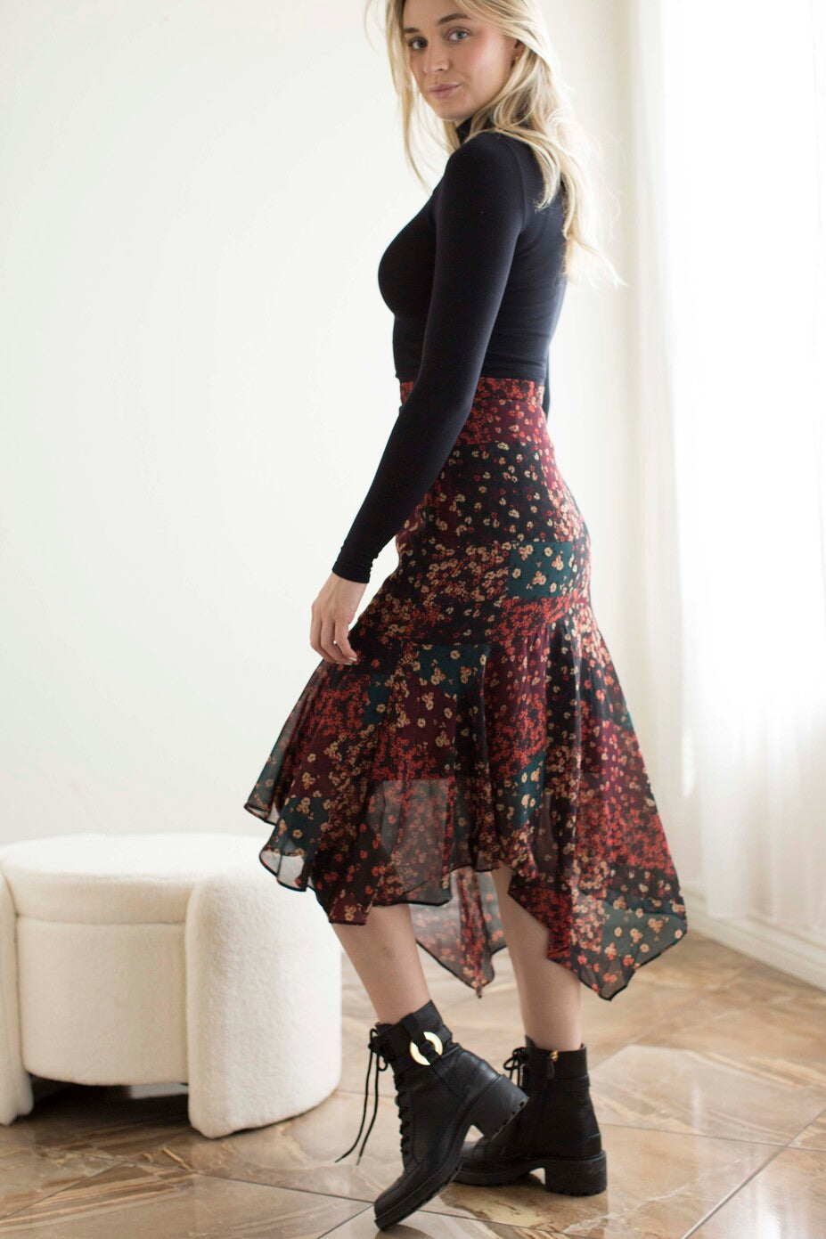 Kerchief Hem Skirt-802pw